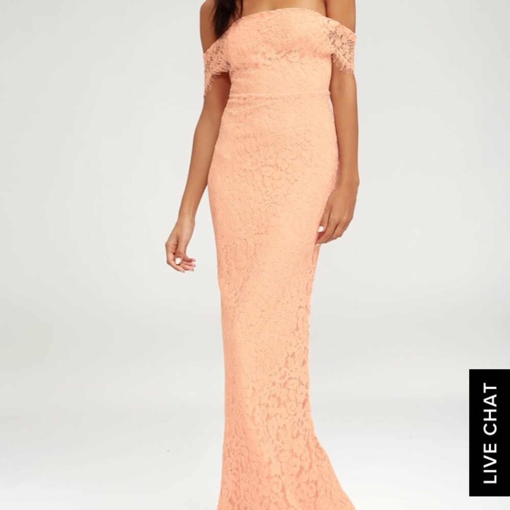 LULUS Peach off the shoulder dress